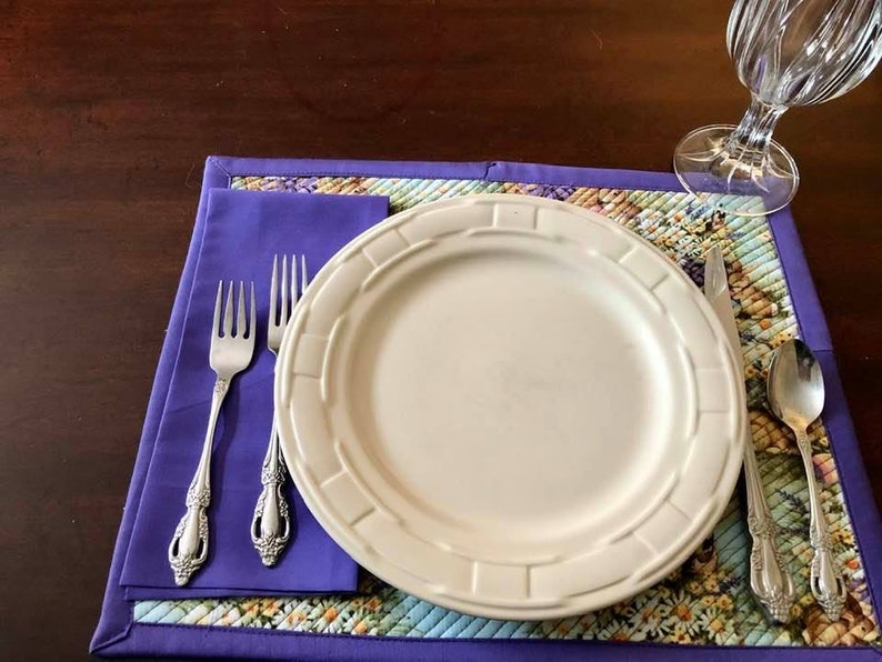 Set of 4 Handcrafted Quilted Placemats With Matching Napkins Etsy