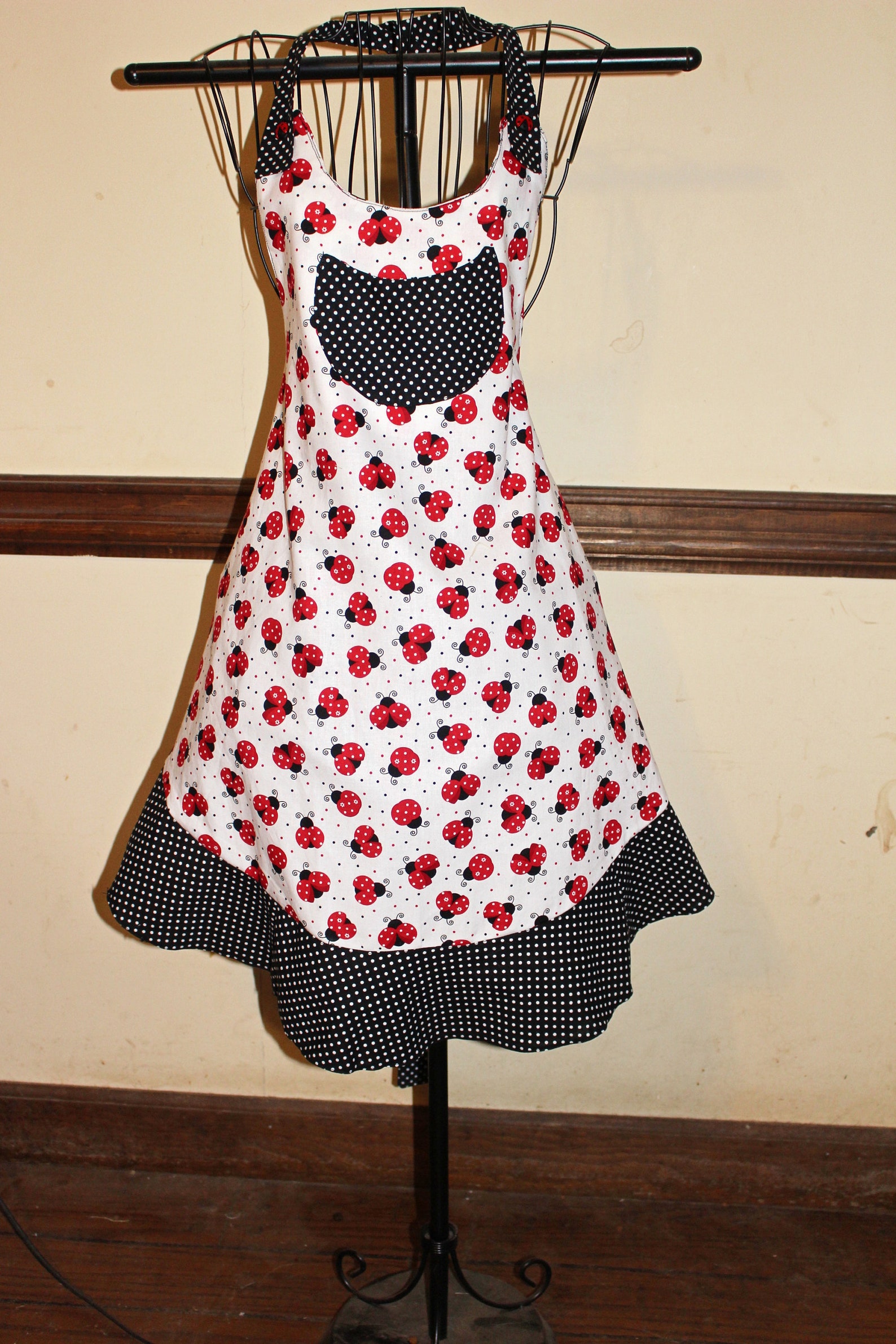 Ladies Handcrafted Ladybug Apron with Ruffle Hem | Etsy