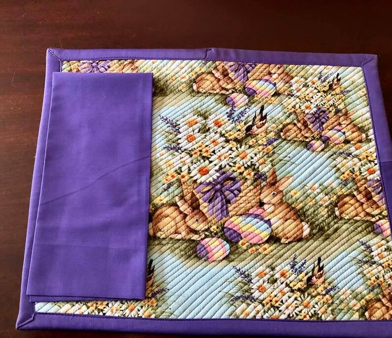 Set of 4 Handcrafted Quilted Placemats With Matching Napkins Etsy