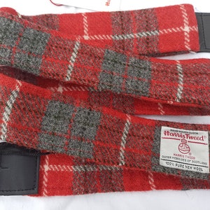 Guitar Strap Harris Tweed Red & grey check