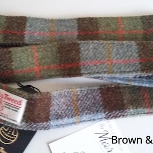 Guitar Strap Harris Tweed Brown blue check