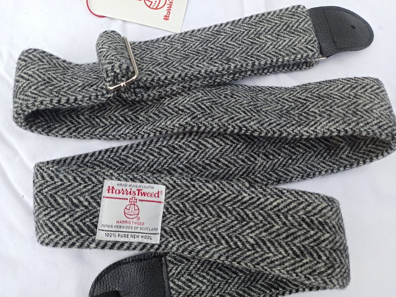 Guitar Strap Harris Tweed Black Herringbone