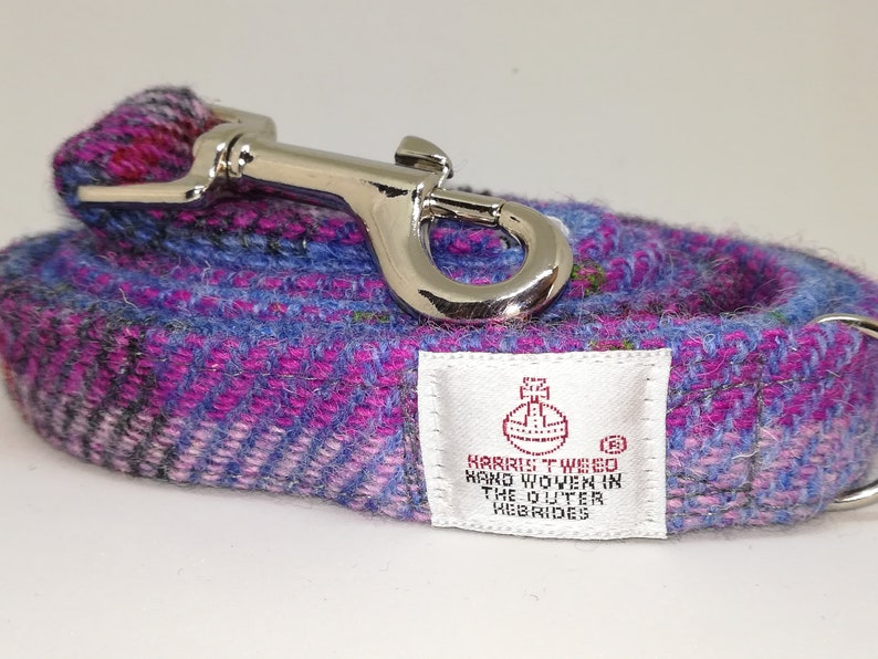 Harris Tweed Dog Collar and Detachable Bow Tie Set Pink Etsy