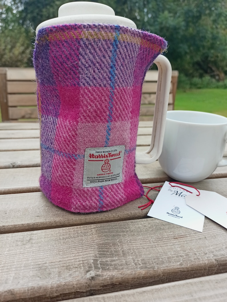 Cafetière à pression française Harris Tweed cosy LIVRAISON GRATUITE Pink purple