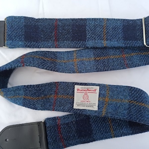 Guitar Strap Harris Tweed Dark blue check