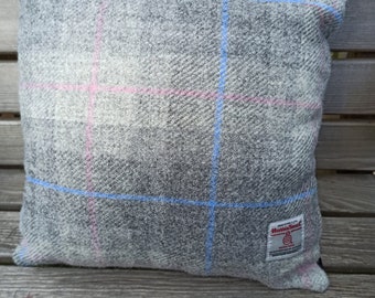 Coussins Harris Tweed Carreaux gris pâle