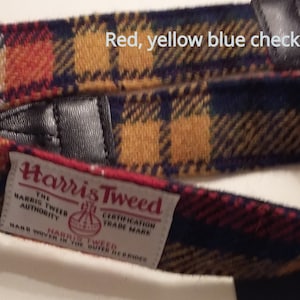 Guitar Strap Harris Tweed Red, yellow, blue