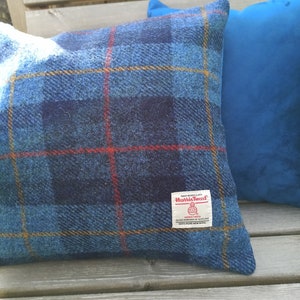 HARRIS TWEED Cushions Dark Blue check