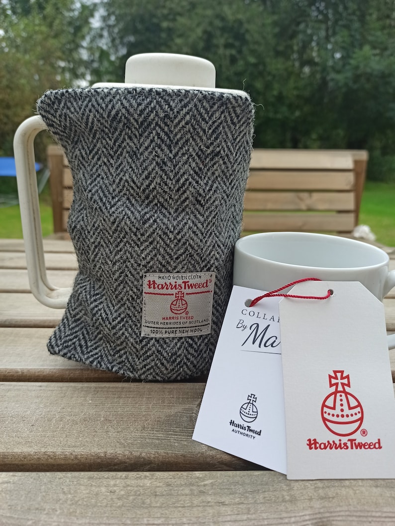 Cafetière à pression française Harris Tweed cosy LIVRAISON GRATUITE Grey Herringbone