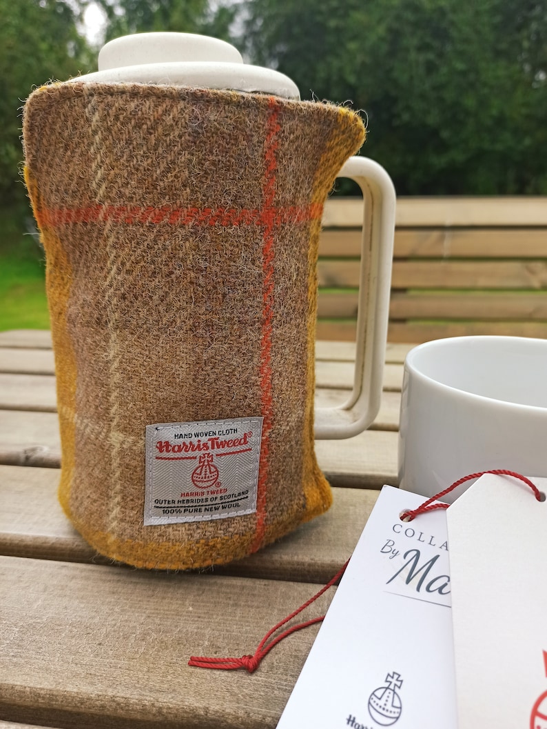 Cafetière à pression française Harris Tweed cosy LIVRAISON GRATUITE Mustard