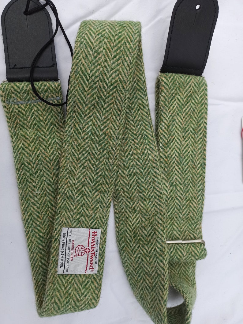 Guitar Strap Harris Tweed Green Herringbone