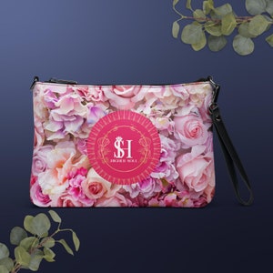 Floral bag Floral crossbody bag Floral crossbody bag Pink crossbody bag Floral Shoulder crossbody bag Floral handbag Floral purse Floral bag