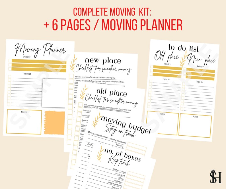 Printable Moving Box Labels Kit: Color-coded Planner (digital Download ...