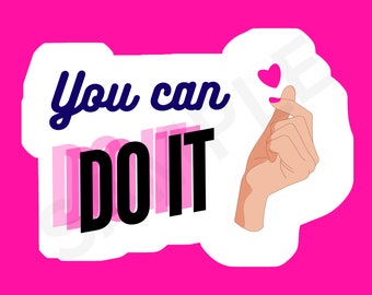 Sticker You Can Do It: inspirerende laptopsticker, vinylsticker
