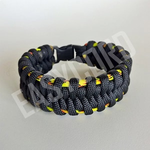 EASYCORD  Paracord Bracelet Fishtail Black and Explode colors