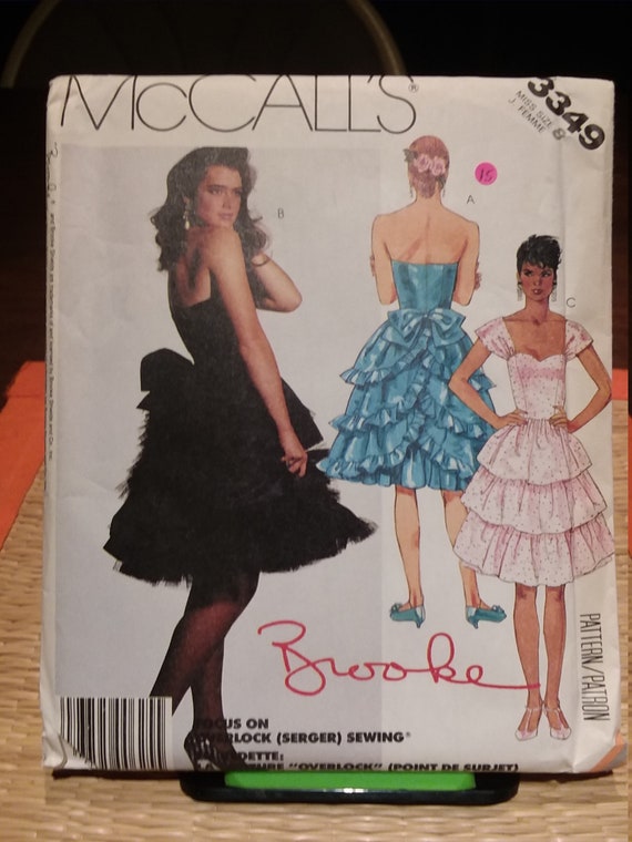 Mccall S Pattern 3349 Brooke Shields Size 8 Ruffled Etsy