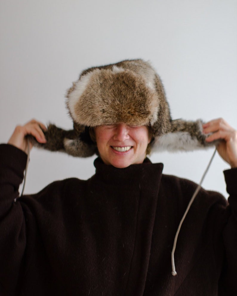 Fur Trapper Hat Real Fur Hat Hat With Ear Flaps Winter Etsy