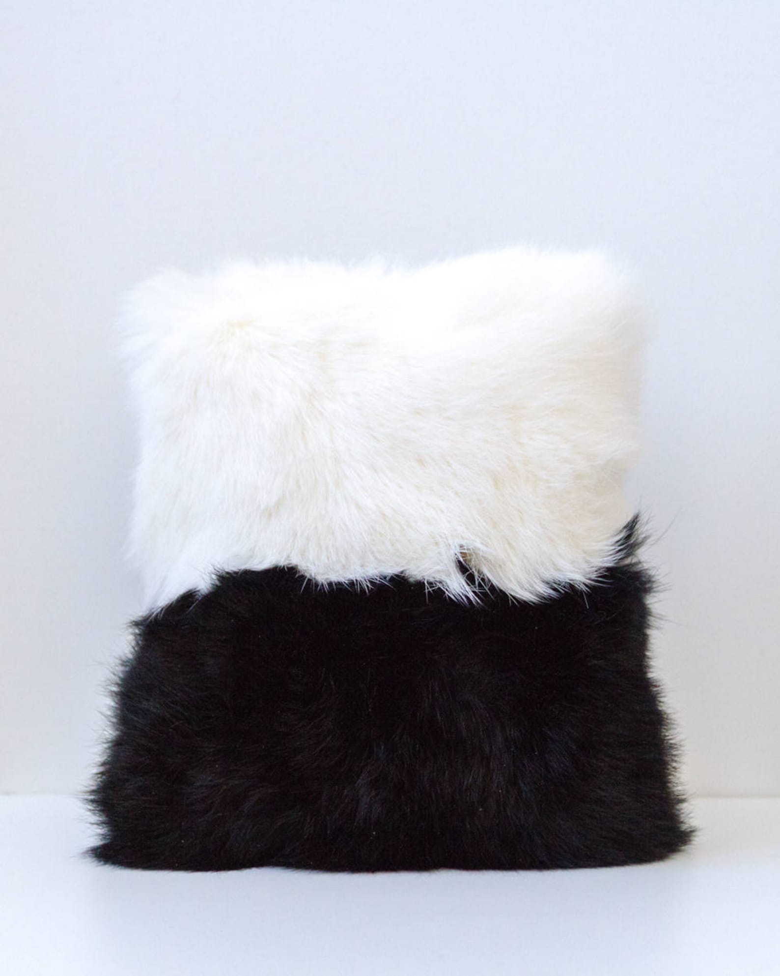 Fur Cushions Fur Pillow Real Fur Pillows Black and White Etsy