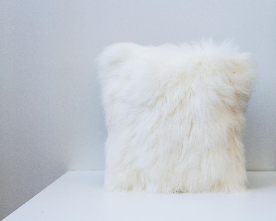 Fur Cushions, Fur Pillow, Real Fur Pillow, Real Fur Cushions, White Fur Pillow, Rabbit Fur