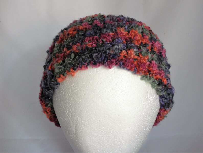 Hand Loom Knit Beanie Bright Multi-colored item 27 - Etsy