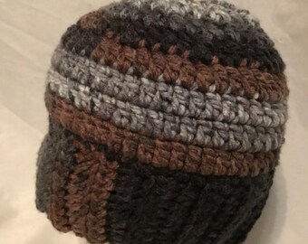Crochet Messy Bun Hat, Ponytail Beanie, Runners Winter Hat