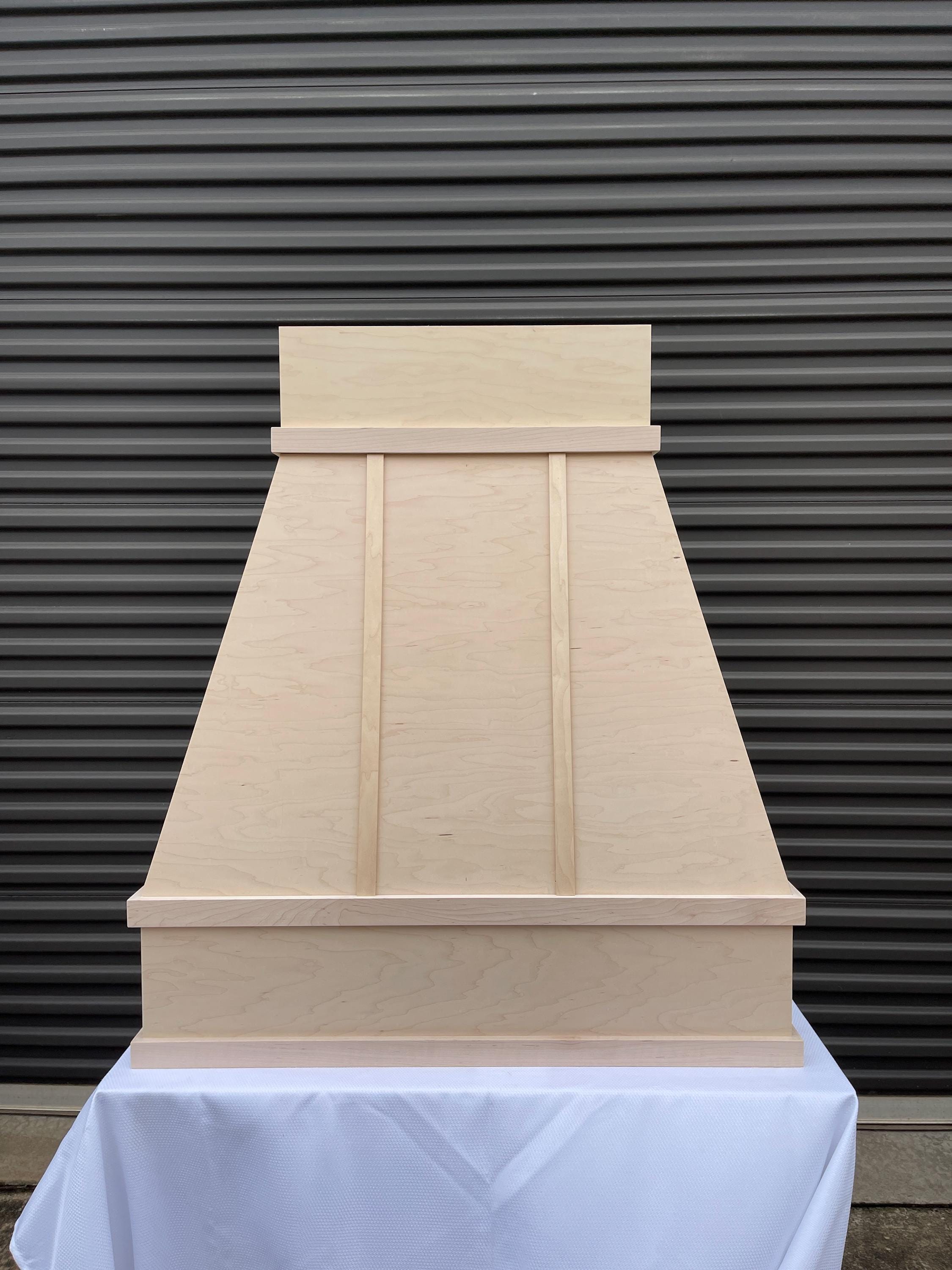 Custom Wood Range Hood Cover With Strapping, Gas Stove Kitchen Hood