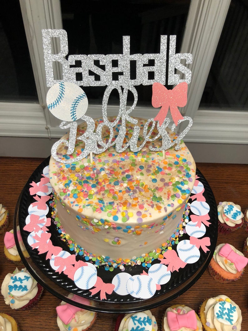 Baseballs or Bows Cake Topper / Baseballs or Bows Gender Etsy