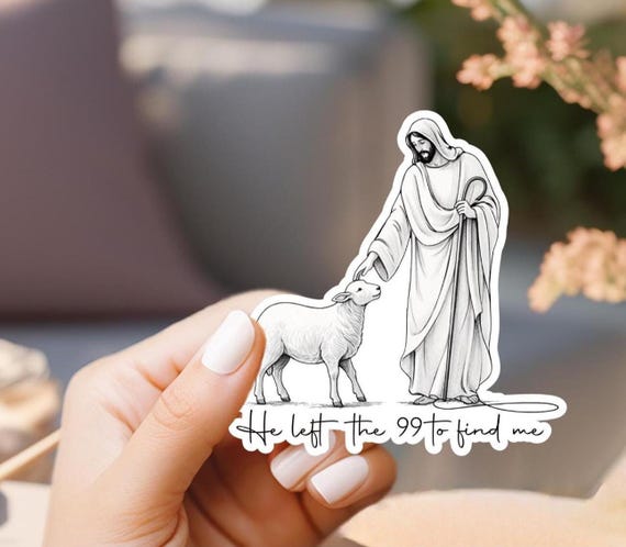 Jesus Vinyl Sticker or Magnet | Lost Sheep 99 | Vinyl Decal | Christian | Waterproof Custom Laptops Tumblers Refrigerator Gift Dorm