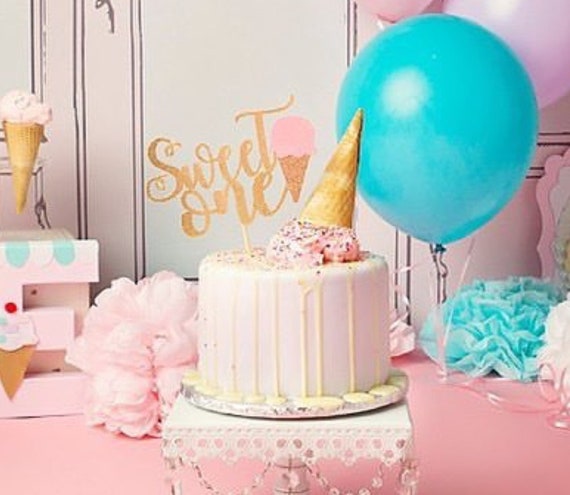 One Ice Cream Cake Topper Sweet One Cake Topper Sweet One Birthday Party Ice Cream Party Decorations Ice Cream Birthday Decorations Baking & Cake Decoration Cake Toppers & Picks etna.com.pe