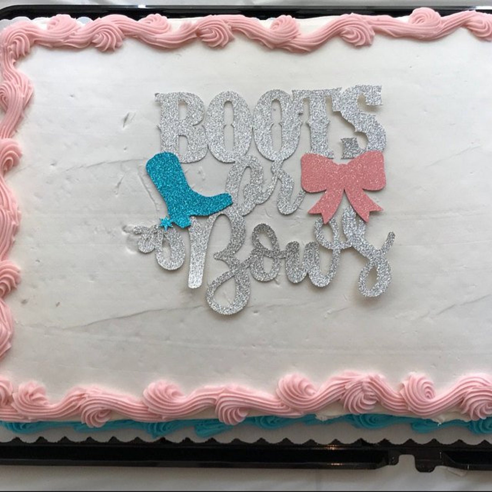 Boots or Bows Gender Reveal / Boots or Bows Cake Topper / Etsy