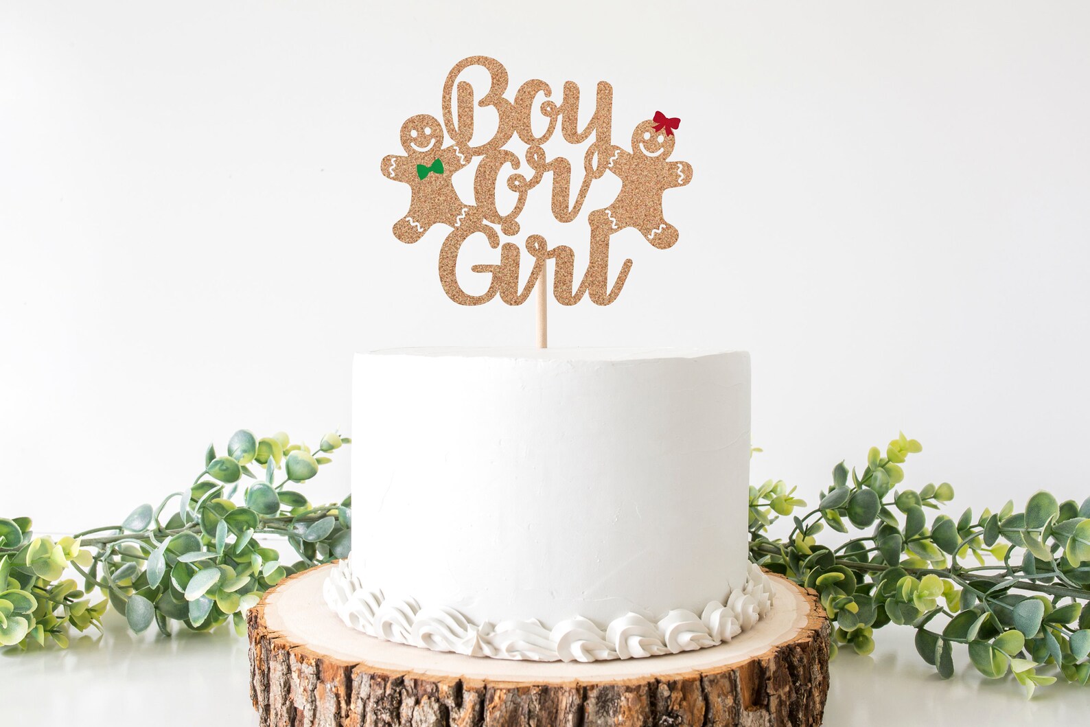 Gingerbread Man Gender Reveal Cake Topper / Christmas Gender Etsy