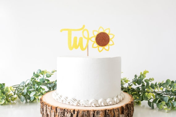 Sunflower Two Cake Topper Sunflower Cake Topper Sunflower Etsy