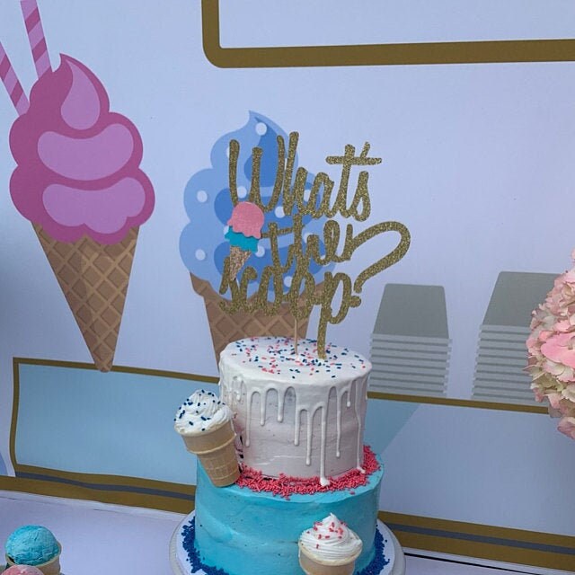 What's the Scoop Cake Topper / What's the Scoop Gender Etsy