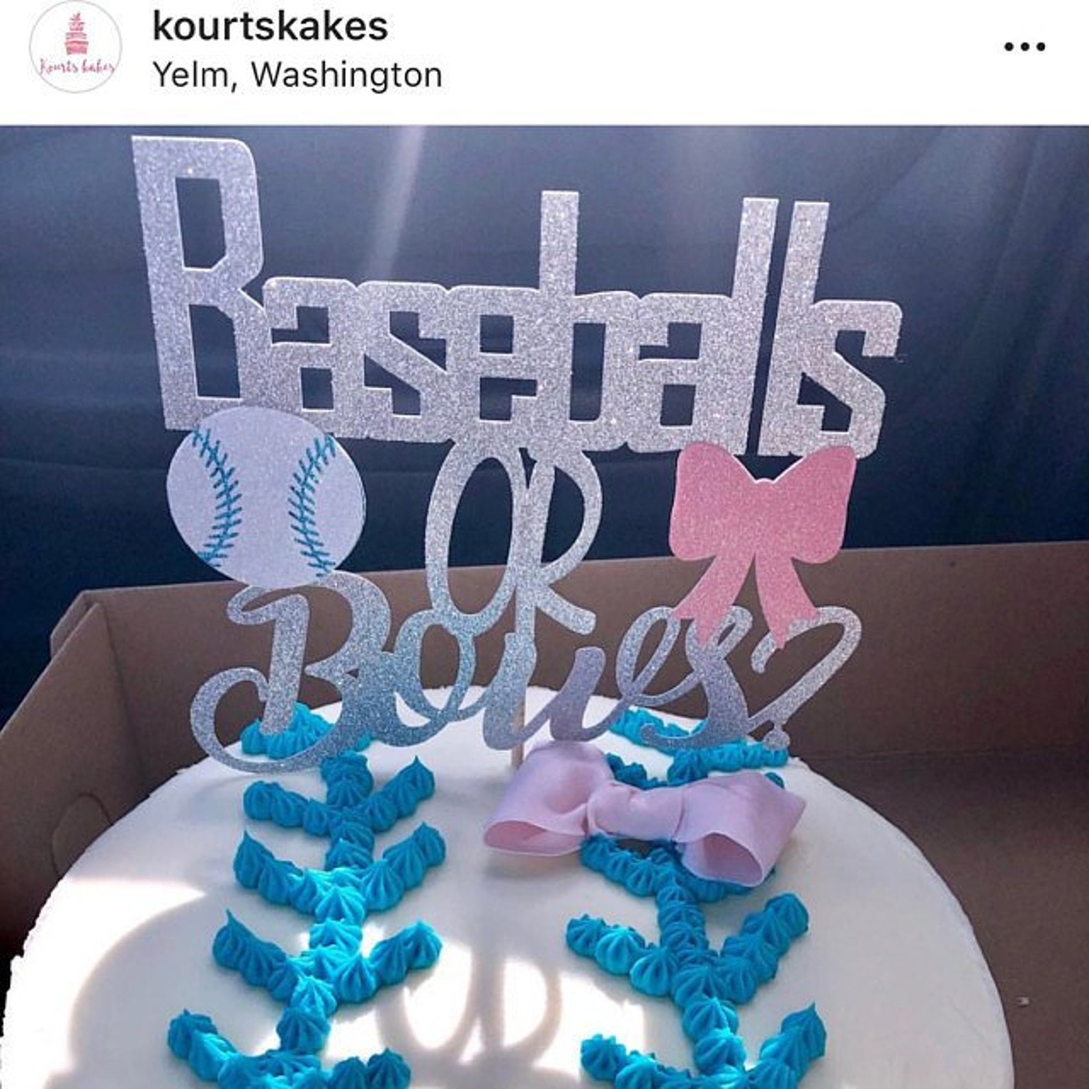 Baseballs or Bows Cake Topper / Baseballs or Bows Gender Etsy
