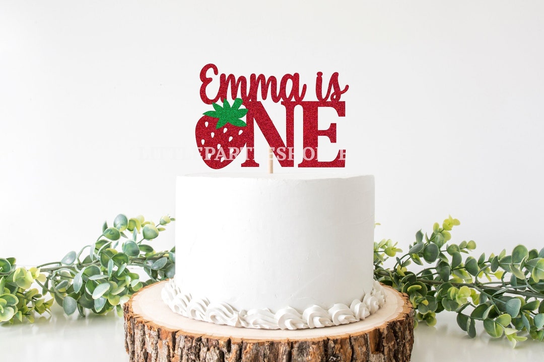 Custom Name Strawberry Cake Topper | Berry 1st Birthday | Sweet One ...