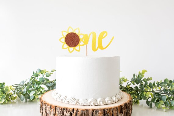 Sunflower One Cake Topper Sunflower Cake Topper Sunflower Etsy