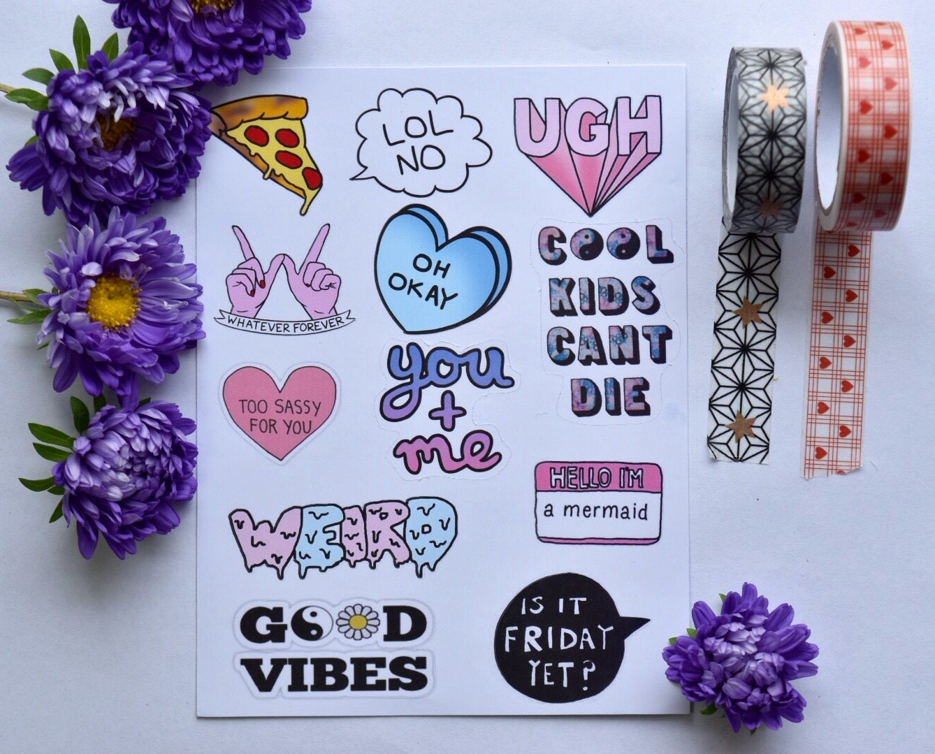 tumblr edgy teenagers sticker sheet laptop sticker