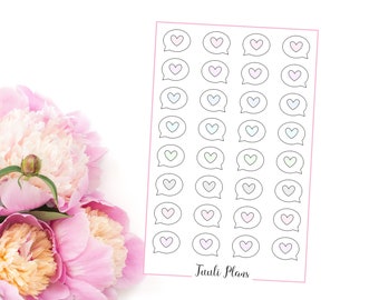 Planner stickers: Pastel speech bubble | Love | Pastel doodle sticker | Perfect for your weekly planner, monthly planner, journal etc