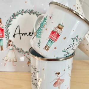 Personalised Nutcracker Mug, Christmas Mug, Enamel Mug, Christmas Eve Mug, Christmas enamel mug