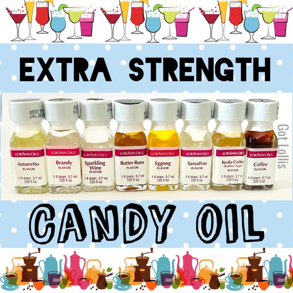 NEW/BEVERAGES FLAVORS, 1 dram Extra Strength Candy Oil. Great for baking, cooking, lip glosses and more.