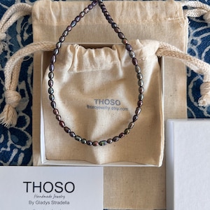 Fresh water pearls necklace,Blue pearls necklace,beaded necklace,handmade necklace