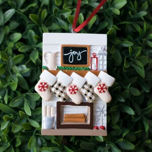Modern Farmhouse Family of five Christmas Ornament