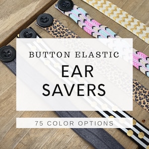Ear Savers For Face Masks, Elastic Face Mask Extensions with Button for Face Masks, Headband with buttons, Face Mask Extenders