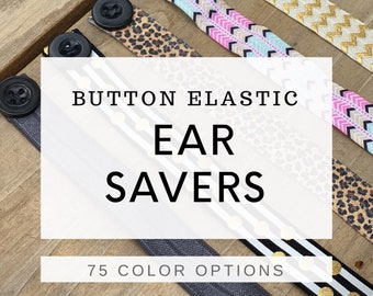 Ear Savers For Face Masks, Elastic Face Mask Extensions with Button for Face Masks, Headband with buttons, Face Mask Extenders