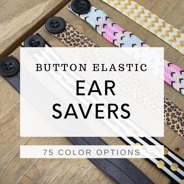 Ear Savers For Face Masks, Elastic Face Mask Extensions with Button for Face Masks, Headband with buttons, Face Mask Extenders