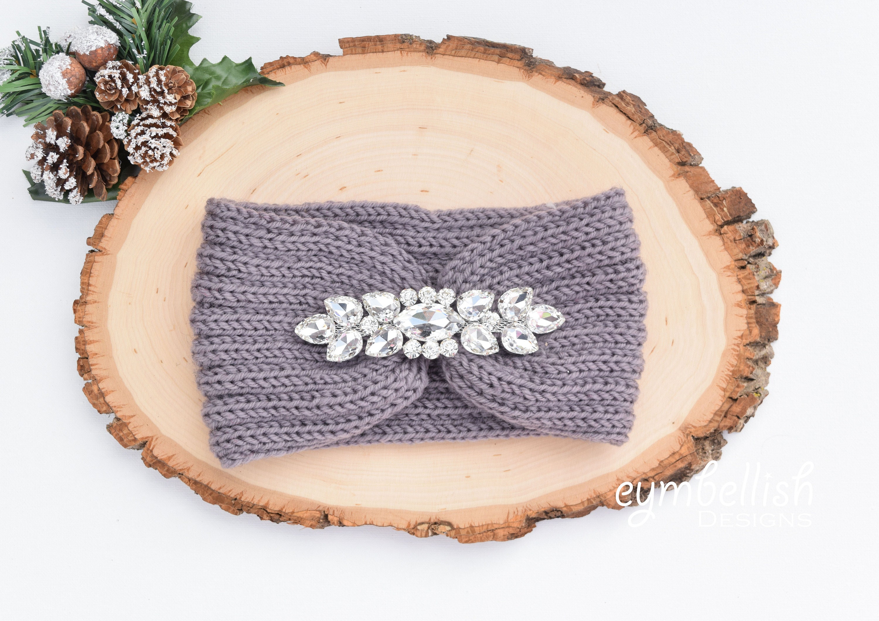 Winter Accessories Rhinestone Knit Headband Embellished Ear | Etsy