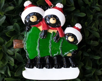 Family 2022 Christmas Ornament- Wholesale Christmas Tree Ceramic Ornaments- bear ornaments