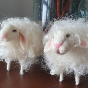 Needle felted "hairy" sheep-felt nature- gifts - miniature - animals - 100%wool