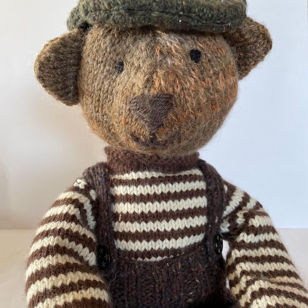 Barney Bear es un oso grande y suave de punto, juguete de tejido, patrón de tejido de oso, patrón PDF, patrón de tejido a mano