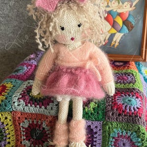Bella Ballerina Pattern PDF, knitted, straight needles, downloadable file, childs gift, handmade